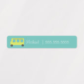 Voertuig Schoolbus Klasse Lunch Naam Nummer  Labels (Design 1)