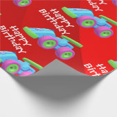 Voertuig Verjaardag Wrapping Papier (Hoek)