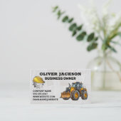 voertuig voor bouwwerkzaamheden | blauwe kraag visitekaartje (Staand voorkant)