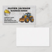 voertuig voor bouwwerkzaamheden | blauwe kraag visitekaartje (Voorkant / Achterkant)