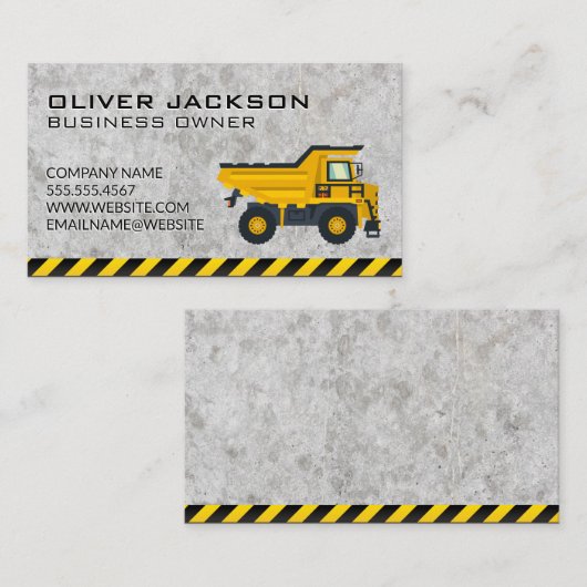 voertuig voor de bouw van zware machines | Blauwe  Visitekaartje (Voorkant / Achterkant)