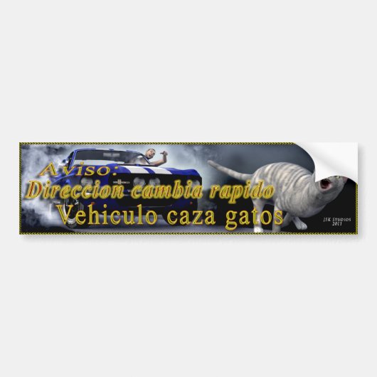 Voertuigcaza gatos bumpersticker (Voorkant)