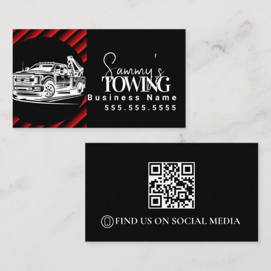 Voertuigdetailing QR-code  Visitekaartje (Voorkant / Achterkant)