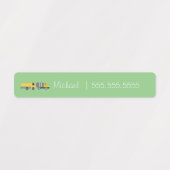 Voertuigen School Class Lunch Naam Nummer Labels (Design 2)