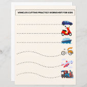 VOERTUIGEN SNIJDEN PRAKTIJK WERKBLAD VOOR KINDEREN (Voorkant / Achterkant)