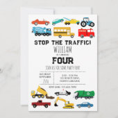 Voertuigen Vervoer Auto's Trucks Jongens Verjaarda Kaart (Voorkant)