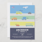 Voertuigen, vrachtwagens, vliegtuigen, auto's Blue Kaart (Voorkant)