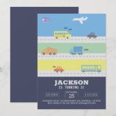 Voertuigen, vrachtwagens, vliegtuigen, auto's Blue Kaart (Voorkant / Achterkant)