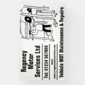 Voertuigonderhoud Garage Spandoek (Verticaal)
