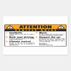 Voertuigregels - Oorspronkelijk Rechthoekige Sticker