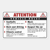 Voertuigregels - Rood en wit Rechthoekige Sticker (Voorkant)