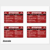 Voertuigregels - rood rechthoekige sticker (Vel)