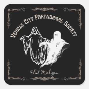 Voertuigstad Paranormal Society Flint Michigan Vierkante Sticker