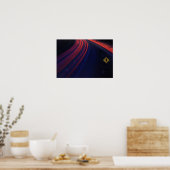 Voertuigverkeer Achterlichtsporen Poster (Keuken)