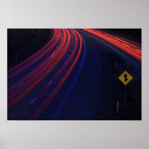 Voertuigverkeer Achterlichtsporen Poster