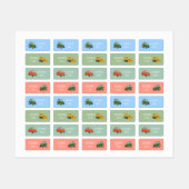 Voertuigvervoer terug naar school Kleding Kinder Labels (Vel)