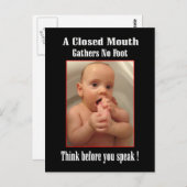 Voet in de mond - Grappige uitspraken Briefkaart (Voorkant / Achterkant)