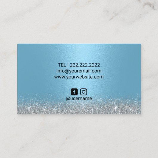 Voet Massage Practitioner Moderne Lichtblauwe Spa Visitekaartje (Achterkant)