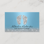 Voet Massage Practitioner Moderne Lichtblauwe Spa Visitekaartje (Voorkant)