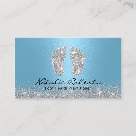 Voet Massage Practitioner Moderne Lichtblauwe Spa Visitekaartje (Voorkant)