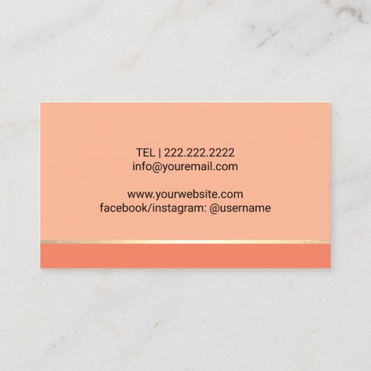 Voet Massage Therapeut Podiatrist Peach Kleur SPA Visitekaartje (Achterkant)