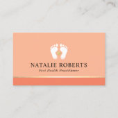 Voet Massage Therapeut Podiatrist Peach Kleur SPA Visitekaartje (Voorkant)