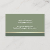 Voet Massage Therapeut Podiatrist Sage Green SPA Visitekaartje (Achterkant)