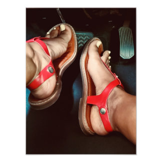 Voet op de remmen foto afdruk