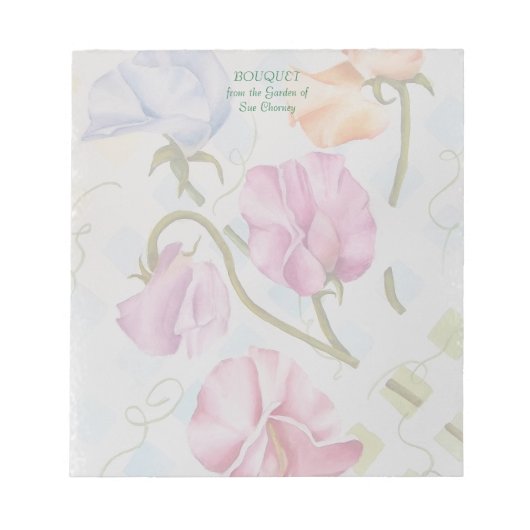 VOET PEAS WATERVERF FLOWER NOTA PAD NOTITIEBLOK (Voorkant)