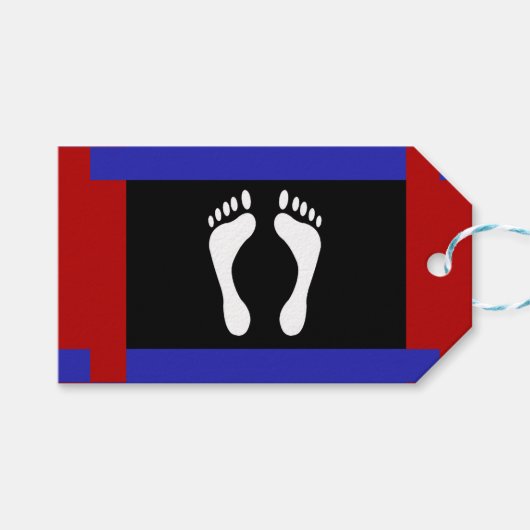 Voet Pride Vlag (Voetafdruk) Cadeaulabel (Voorkant (Horizontaal))