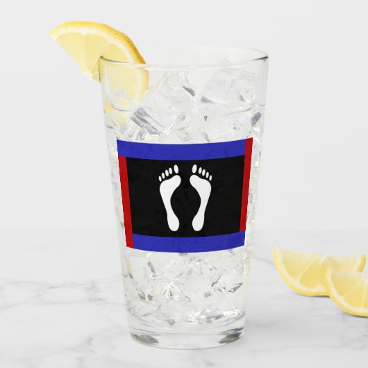 Voet Pride Vlag (Voetafdruk) Glas (Voorkant ijs)