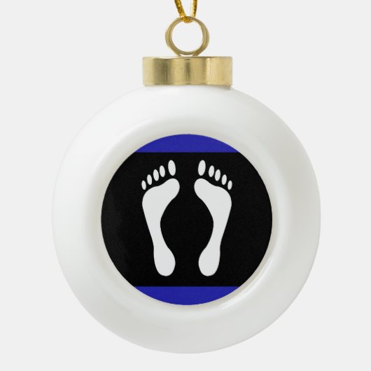 Voet Pride Vlag (Voetafdruk) Keramische Bal Ornament (Voorkant)