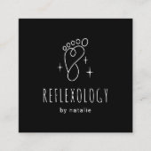 Voet Reflexologie Massage Therapie Schattigee Voet Vierkante Visitekaartje (Voorkant)