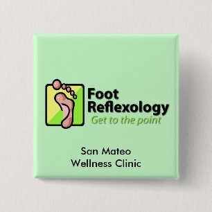 Voet Reflexology Vierkante Button 5,1 Cm
