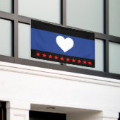 Voet trots vlag spandoek (Buitenkant Gebouw)