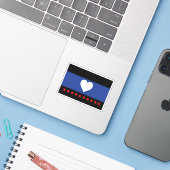 Voet trots vlag sticker (Laptop met iPhone)