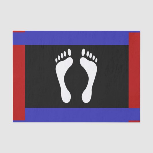 Voet trots vlag (voetafdruk) tissuepapier (Voorkant)