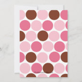 Voetafdruk Baby shower Uitnodiging Roze pokadots (Achterkant)