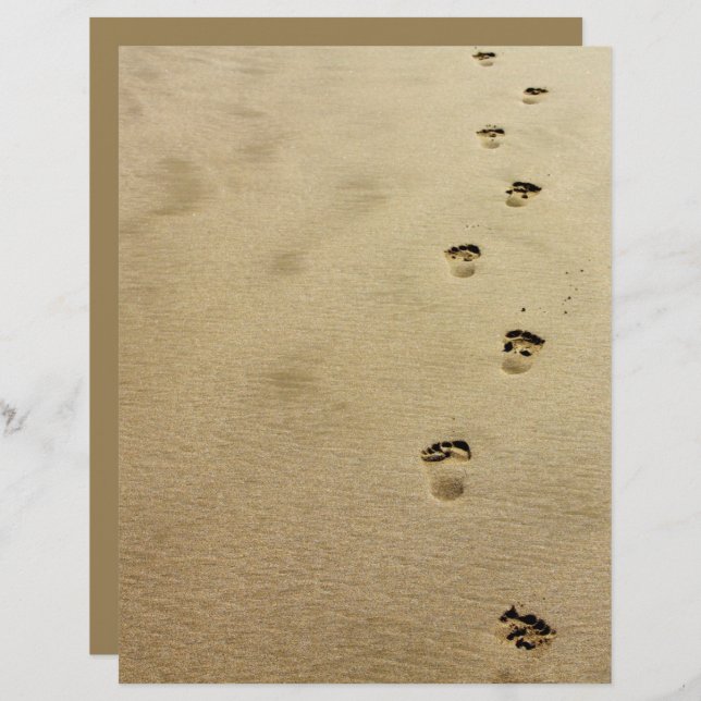 Voetafdruk Beach Sand Scrapbooking Paper (Voorkant / Achterkant)