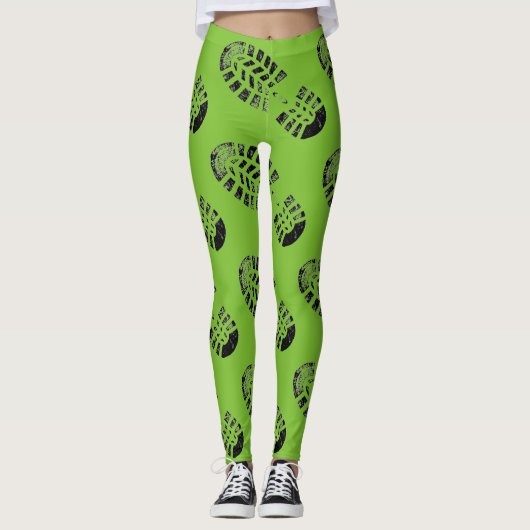 Voetafdruk Broek Green Leggings (Voorkant)