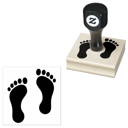 Voetafdruk Design Wooden Stamp Rubberstempel (Gestempeld)