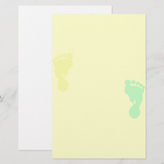 Voetafdruk (Geel en Groen) Papier (Voorkant / Achterkant)