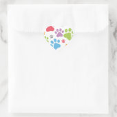 voetafdruk hond hart sticker (Tas)