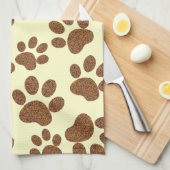 voetafdruk hond theedoek (Quarter Fold)