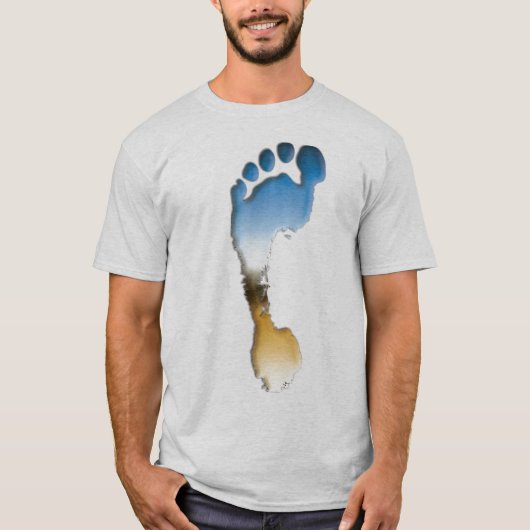 Voetafdruk in Crome T-shirt (Voorkant)