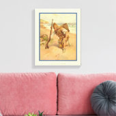 Voetafdruk in de zand 2 canvas afdruk (Insitu (Woonkamer))