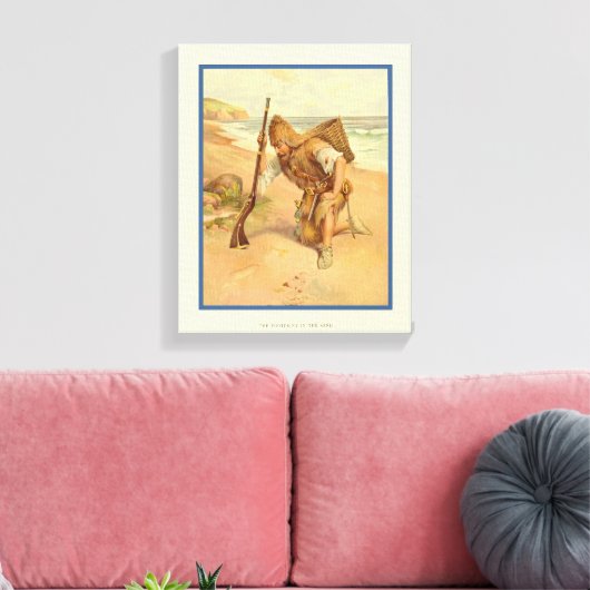 Voetafdruk in de zand 2 canvas afdruk (Insitu (Woonkamer))