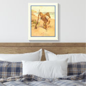 Voetafdruk in de zand 2 canvas afdruk (Insitu (Slaapkamer))