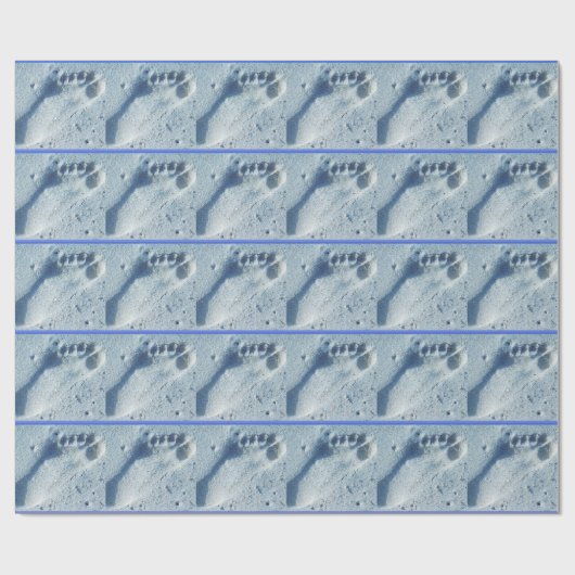 Voetafdruk in de zand cadeaupapier (Vlak)