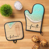 Voetafdruk in het Zandgeloof Ovenwant & Pannenlap Set (Top down)